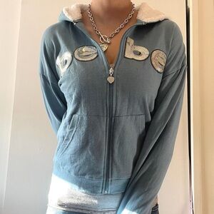 Bebe Blue Zip-Up Hoodie
